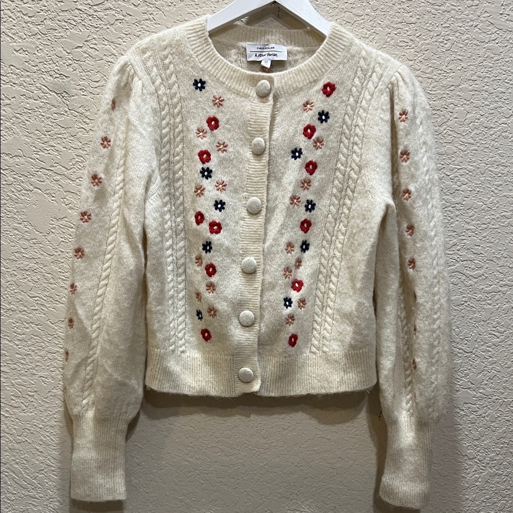 & Other Stories cardigan with embroidered flowers